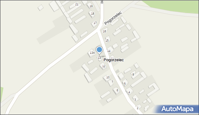 Pogorzelec, Pogorzelec, 13, mapa Pogorzelec