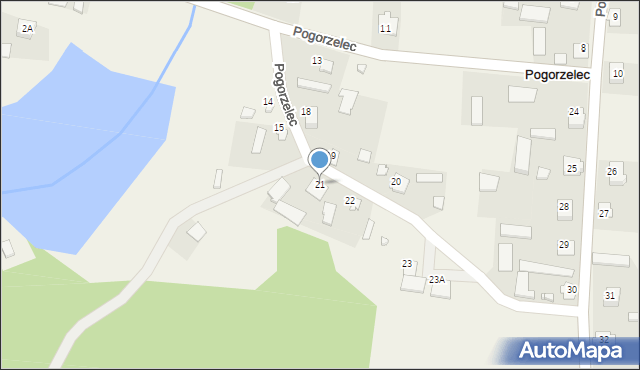 Pogorzelec, Pogorzelec, 21, mapa Pogorzelec