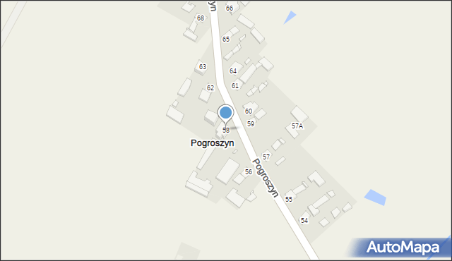 Pogroszyn, Pogroszyn, 58, mapa Pogroszyn