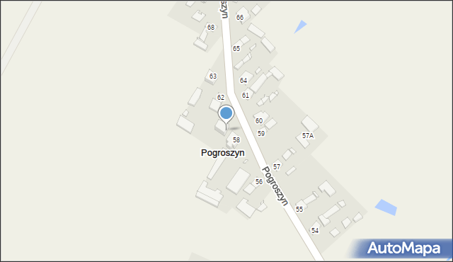 Pogroszyn, Pogroszyn, 61A, mapa Pogroszyn