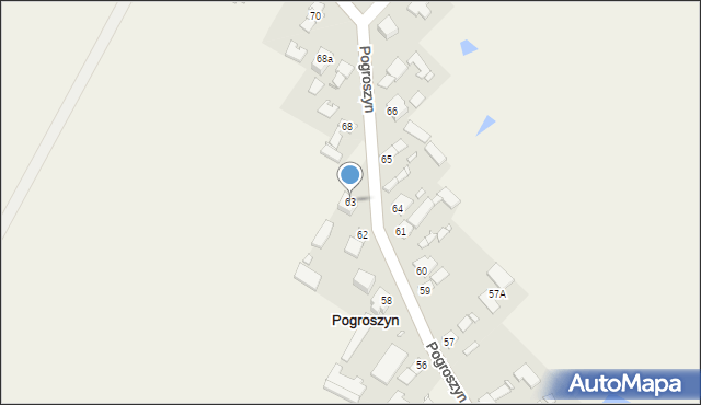 Pogroszyn, Pogroszyn, 63, mapa Pogroszyn