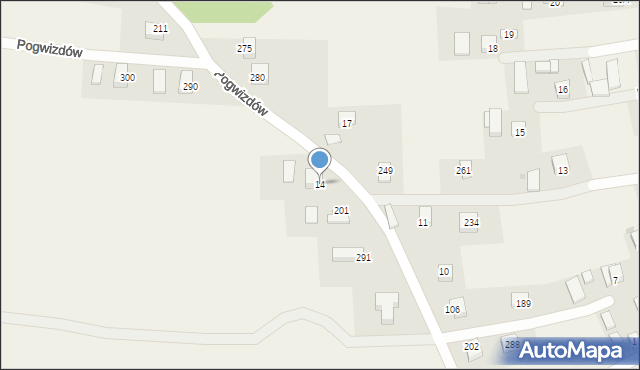 Pogwizdów, Pogwizdów, 14, mapa Pogwizdów