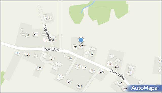 Pogwizdów, Pogwizdów, 205, mapa Pogwizdów
