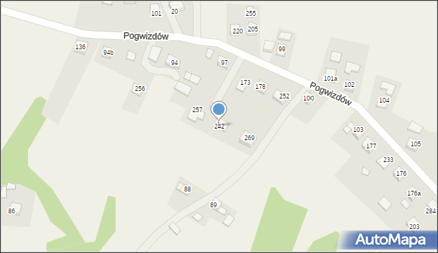 Pogwizdów, Pogwizdów, 242, mapa Pogwizdów