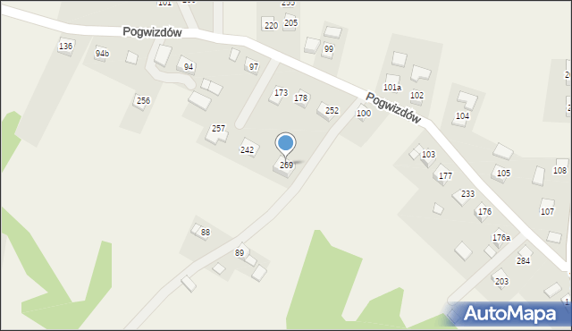 Pogwizdów, Pogwizdów, 269, mapa Pogwizdów