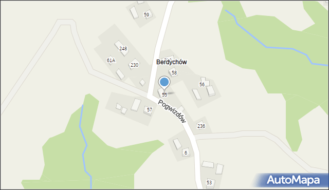 Pogwizdów, Pogwizdów, 55, mapa Pogwizdów