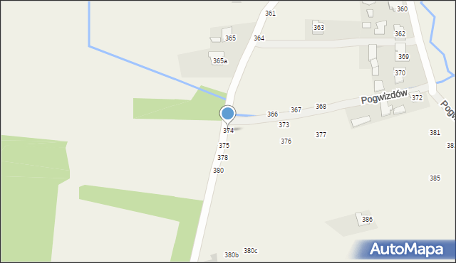 Pogwizdów, Pogwizdów, 374, mapa Pogwizdów