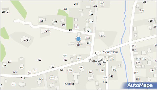 Pogwizdów, Pogwizdów, 416, mapa Pogwizdów