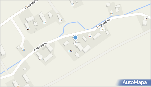 Pogwizdów, Pogwizdów, 17, mapa Pogwizdów