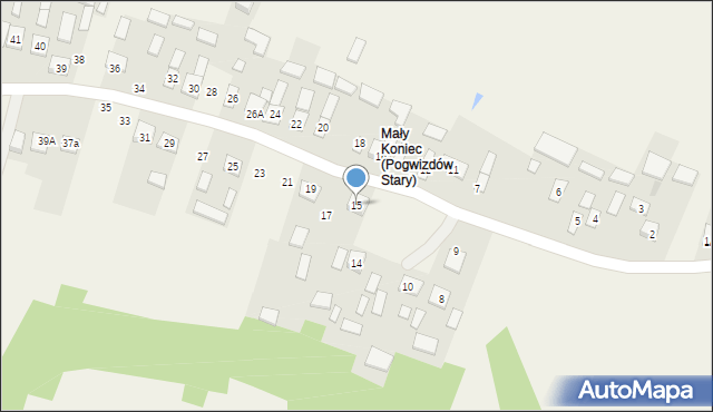 Pogwizdów Stary, Pogwizdów Stary, 15, mapa Pogwizdów Stary
