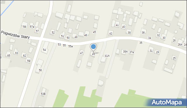 Pogwizdów Stary, Pogwizdów Stary, 43, mapa Pogwizdów Stary