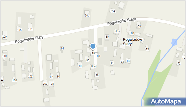Pogwizdów Stary, Pogwizdów Stary, 89, mapa Pogwizdów Stary
