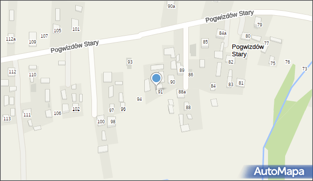 Pogwizdów Stary, Pogwizdów Stary, 92, mapa Pogwizdów Stary