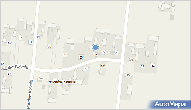 Poizdów-Kolonia, Poizdów-Kolonia, 26, mapa Poizdów-Kolonia