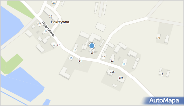 Pokrzywna, Pokrzywna, 13, mapa Pokrzywna