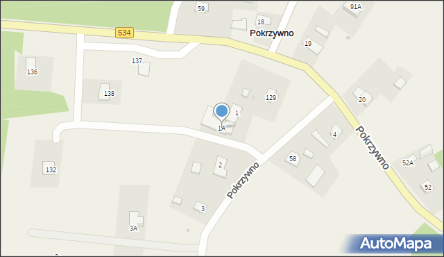 Pokrzywno, Pokrzywno, 1A, mapa Pokrzywno