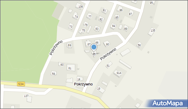 Pokrzywno, Pokrzywno, 65, mapa Pokrzywno