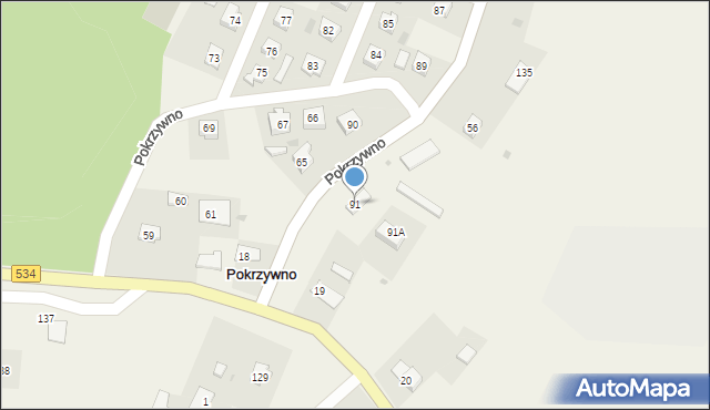 Pokrzywno, Pokrzywno, 91, mapa Pokrzywno