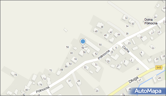 Polanka Wielka, Północna, 54, mapa Polanka Wielka