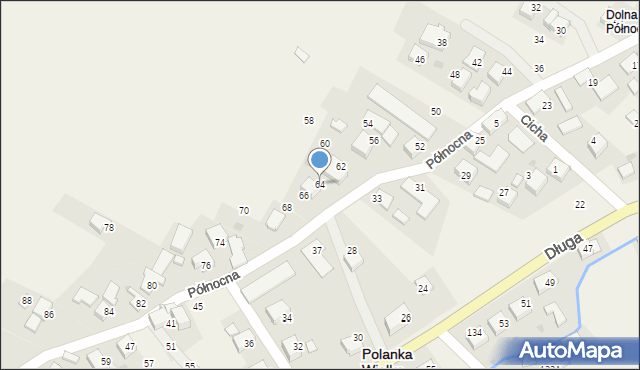 Polanka Wielka, Północna, 64, mapa Polanka Wielka
