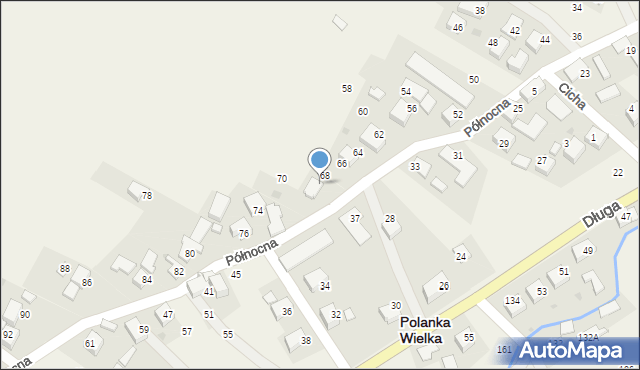Polanka Wielka, Północna, 72, mapa Polanka Wielka