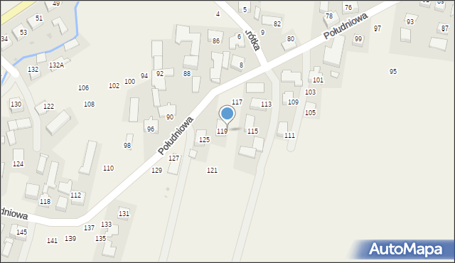 Polanka Wielka, Południowa, 123, mapa Polanka Wielka