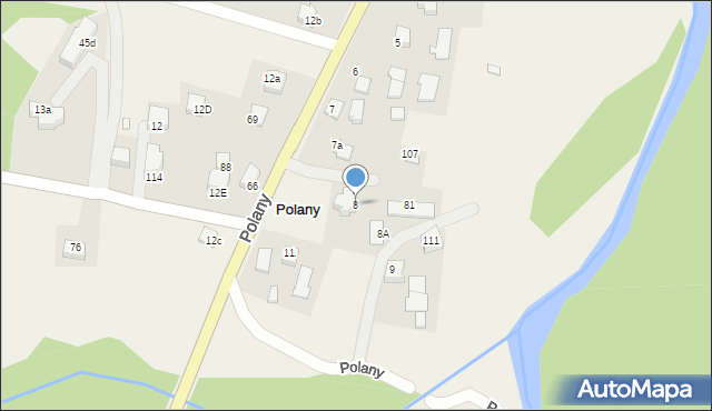 Polany, Polany, 8, mapa Polany