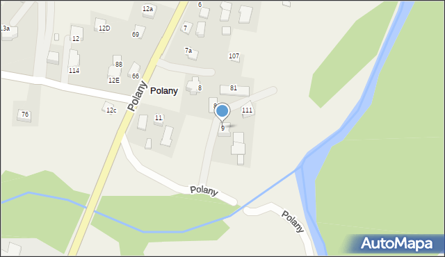 Polany, Polany, 9, mapa Polany