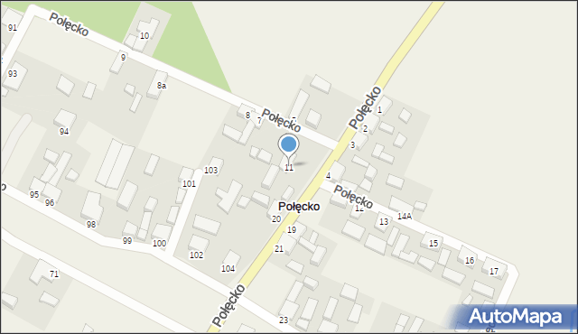 Połęcko, Połęcko, 11, mapa Połęcko