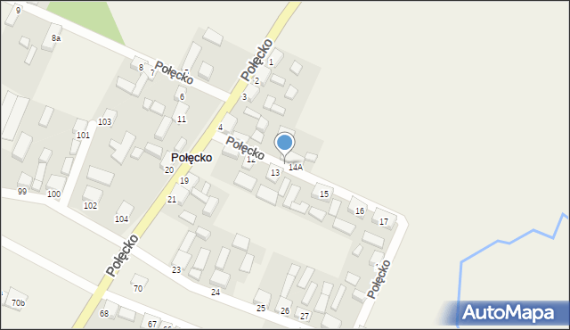 Połęcko, Połęcko, 14, mapa Połęcko