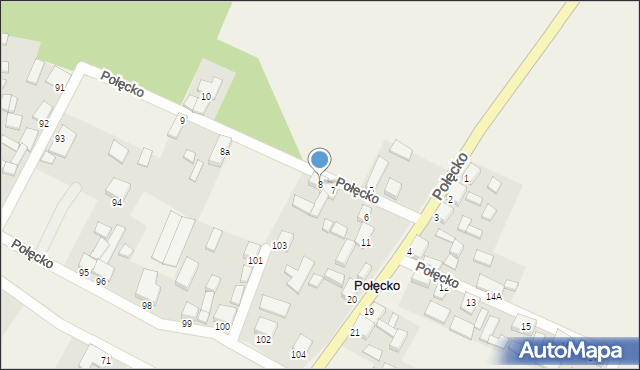 Połęcko, Połęcko, 8, mapa Połęcko