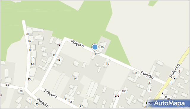 Połęcko, Połęcko, 9, mapa Połęcko