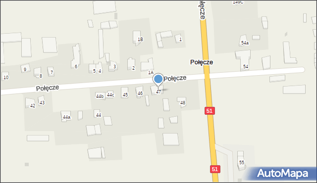 Połęcze, Połęcze, 47, mapa Połęcze