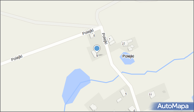 Polejki, Polejki, 9, mapa Polejki