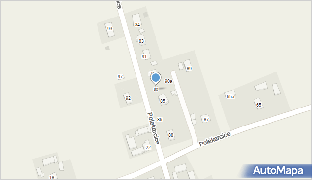 Polekarcice, Polekarcice, 90, mapa Polekarcice