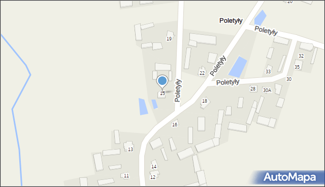 Poletyły, Poletyły, 15, mapa Poletyły