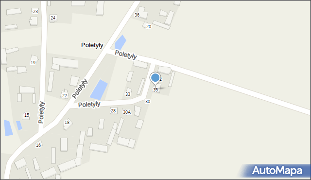 Poletyły, Poletyły, 35, mapa Poletyły