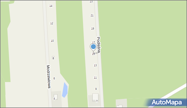 Polków, Podleśna, 15, mapa Polków
