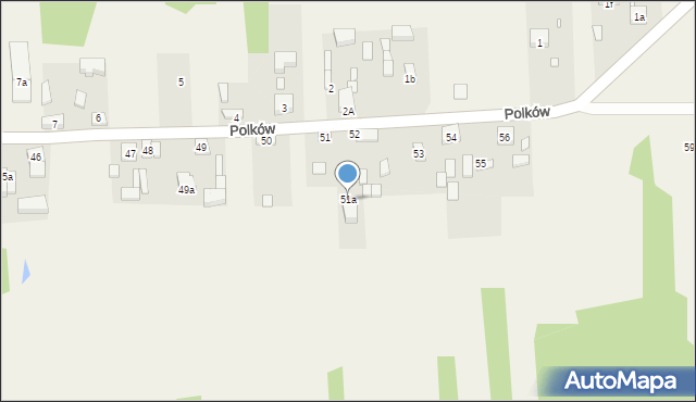 Polków, Polków, 51a, mapa Polków