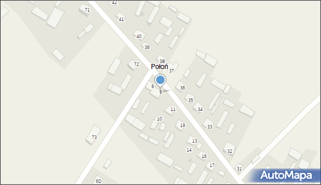 Połoń, Połoń, 9, mapa Połoń