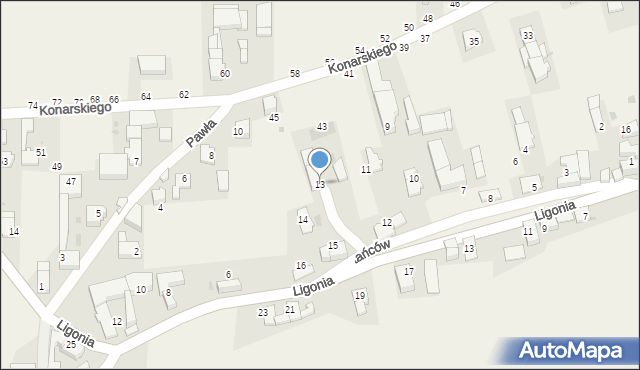 Polska Cerekiew, Powstańców, 13, mapa Polska Cerekiew