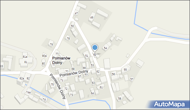 Pomianów Dolny, Pomianów Dolny, 52, mapa Pomianów Dolny