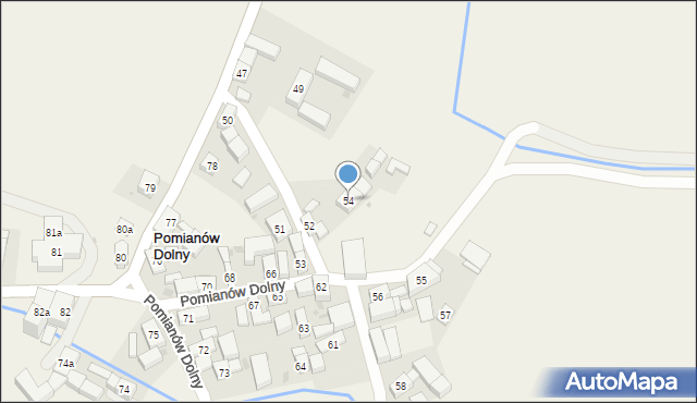 Pomianów Dolny, Pomianów Dolny, 54, mapa Pomianów Dolny