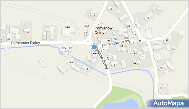 Pomianów Dolny, Pomianów Dolny, 75, mapa Pomianów Dolny