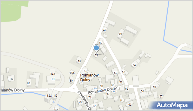 Pomianów Dolny, Pomianów Dolny, 78, mapa Pomianów Dolny