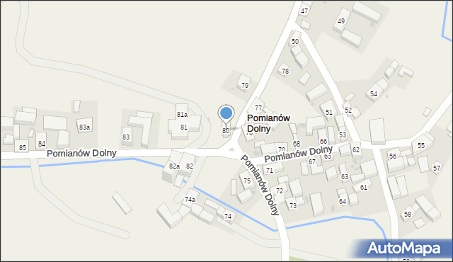 Pomianów Dolny, Pomianów Dolny, 80, mapa Pomianów Dolny