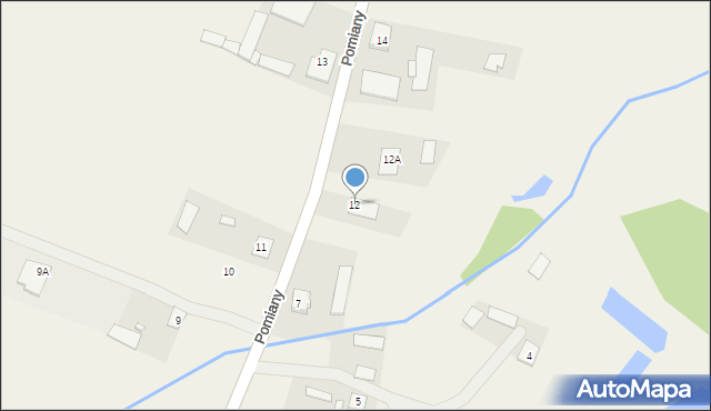 Pomiany, Pomiany, 12, mapa Pomiany