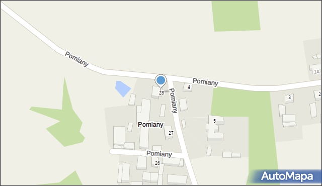 Pomiany, Pomiany, 28, mapa Pomiany