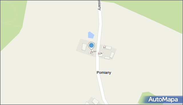 Pomiany, Pomiany, 13, mapa Pomiany