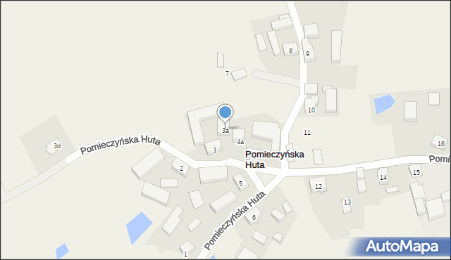 Pomieczyńska Huta, Pomieczyńska Huta, 3a, mapa Pomieczyńska Huta